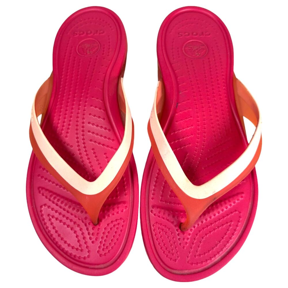 CROCS Pink Flip Flops Women's Size 10